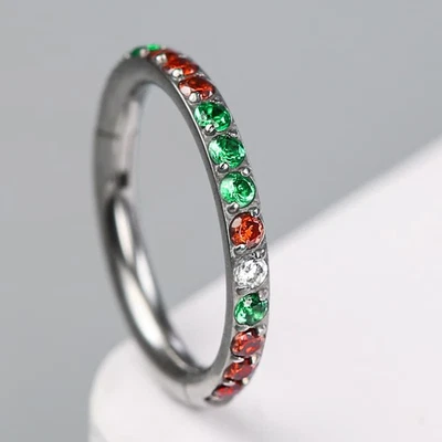 1 PIEZA ASTM F136 Titanio Navidad Clip Hélice Aro Nariz Anillo Tragus Septum Clicker Foto 1 de 4