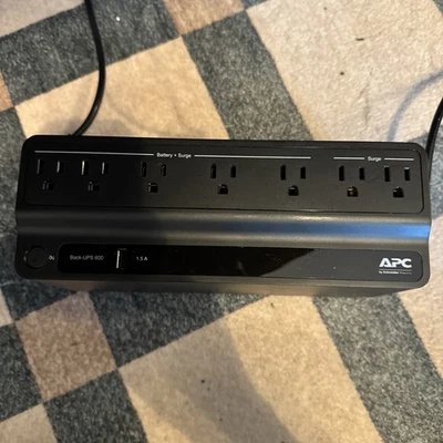 APC Back UPS 600 BE600M1 600VA 330W Battery Backup Surge Protector NO BATTERY - Image 1 of 4