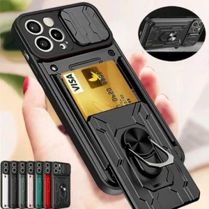 For iPhone 15 Pro Max 14 13 12 11 X Shockproof Card Slot Stand Case Cover - Picture 1 of 33