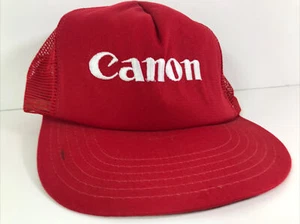 Vintage Canon Camera Trucker Hat 80s RARE Made In USA + LOOK AT PICTURES - Picture 1 of 11