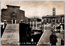 Roma Il Campidoglio E La Chiesa Di S. Maria Araco Italy Real Photo RPPC Postcard