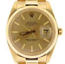 Vintage Rolex Date 1503 Mens Solid 14K Yellow Gold Watch Champagne Dial 34mm