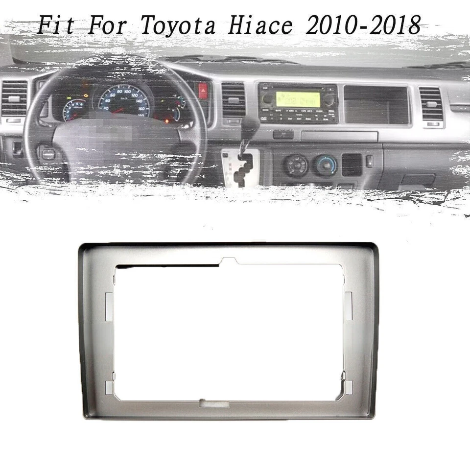 New Fascia Stereo Radio Bezel Panel Frame Trim 2 Din For Toyota Hiace 2010-2018 - Image 1 of 1
