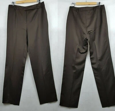 PANTALONES MUJER RENA LONG PANTALÓN Talla US 14/D 44/GB 18 MARRÓN CREMALLERA  Foto 1 de 4