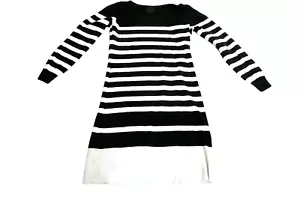IN WEAR STRIPED NAVY & CREAM COTTON DRESS > SIZE M - Picture 1 of 1