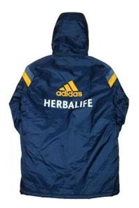 2011 Adidas MLS Los Angeles Galaxy Player Parka Blue Coat Herbalife Small - Picture 1 of 8