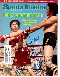 BOXING CHAMPION RAY BOOM BOOM MANCINI SIGNED SPORTS ILLUSTRATED - Picture 1 of 1