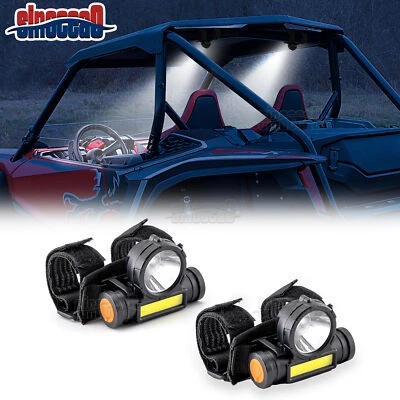 2PCS Upgraded Bracket Roll Bar Mount LED Dome Lights for UTV ATV Polaris Can Am - Image 1 of 4