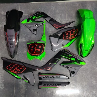 Plastics + Graphics Kawasaki KX Restyle KX125 KX250 2004-2008 custom - Imagem 1 de 4