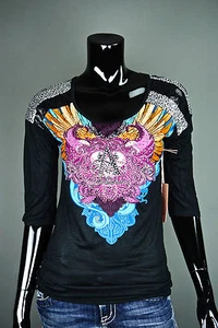 BKE ANGELS AND DIAMONDS "SEQUINS BLACK LACE WINGS" AT BUCKLE SINFUL STYLE *103 - Picture 1 of 10