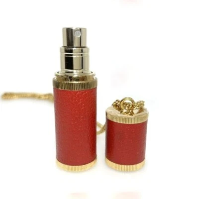 GUCCI Adomiser Cadena Larga 80cm Collar Cuero Metal Oro Rojo con Caja  Foto 1 de 4