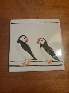 Puffin Art Tile Shard National Aquarium Of Baltimore Puffins - Picture 1 of 2