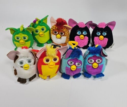Lot of 9 McDonald's Furby Plush Small Backpack Clip 3.5 Inch 