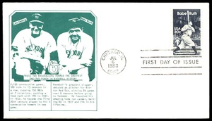 1983 Babe Ruth FDC Lou Gehrig & Babe Ruth Teammates Bancroft Cachet-Green - Picture 1 of 2