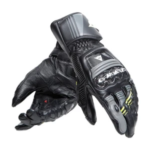 Dainese Druid 4 Motorcycle Gloves Black Summer Sport Leather FLO YELLOW GREY - Picture 1 of 11