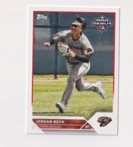 (12) Jordan Beck 2023 TOPPS PRO DEBUT ROOKIE LOT #PD-109 FRESNO GRIZZLIES RC - Picture 1 of 1
