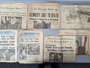 Kennedy Assassination Lot Philadelphia Newspapers 1963 - Free Shipping US Only - Picture 1 of 2