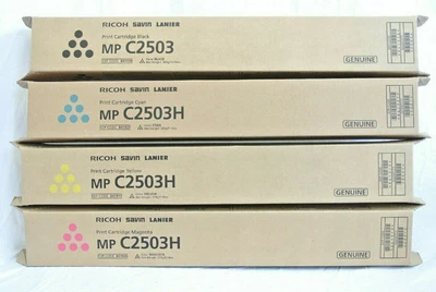 4 Genuine Ricoh Savin Lanier Toner MP C2503 & C2503H 841918 841919 841920 841921