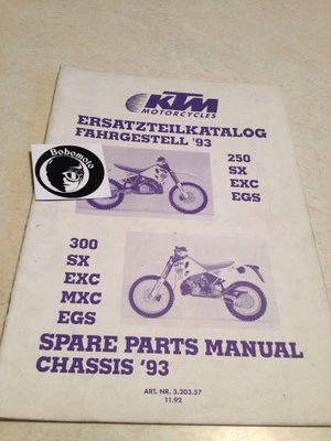 KTM 250 300 93 Chasis Cuadro Repuesto Piezas List Pieza Suelta SX MXC EXC EGS - Imagen 1 de 4