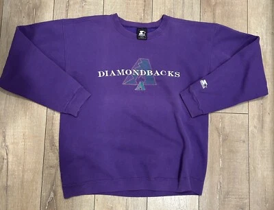VTG Retro Starter Men Large MLB Arizona Diamondbacks Purple Crewneck Sweatshirt - Image 1 of 4