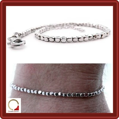 GIOIELLI AURUM Bracciale da uomo donna in argento 925 Pepite cubi cubetti braccialetto Italy