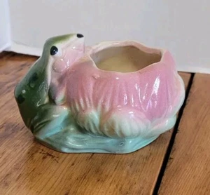 Fioriera ceramica vintage FROG 5" country casetta veranda - Foto 1 di 7