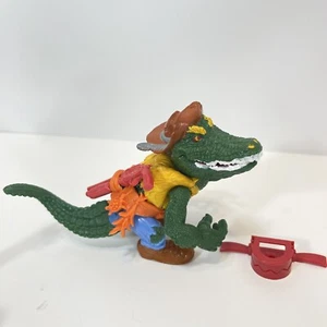 Vintage 1989 Ninja Turtles Playmates Figure TMNT Leatherhead Complete 2 Weapons - Picture 1 of 9