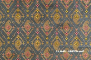 Indian Silk Banarasi Gold Paisley Metallic Print Brocade Fabric 55" Wide By Yard - Picture 1 of 3