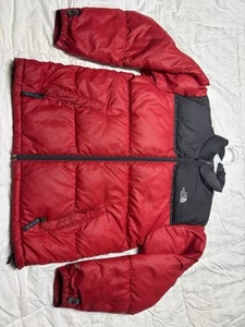 The North Face 550 Down Puffer Jacket Red, Boy's Size L Winter Coat - Picture 1 of 4