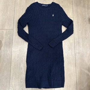 Polo Ralph Lauren maglione maglia cavo mini abito donna taglia media blu navy - Foto 1 di 6