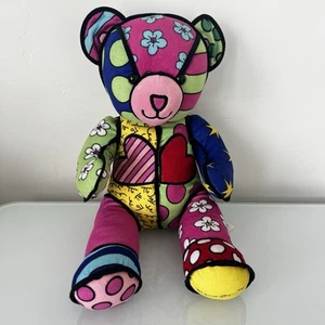 Limited Edition 2015 Romero Britto Build A Bear Plush Teddy Bear Brazil Pop Art - Picture 1 of 6
