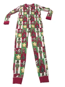 Buc-ee's One Piece Christmas Thermal Pajamas Youth Small Cotton Zipper Front - Picture 1 of 12