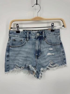 Nuevo con etiquetas Pantalones Cortos Pacsun High Rise Festival Mujeres 24 Medianos Índigo Rasgado Denim Cremallera Mosca Foto 1 de 4