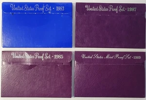 4 U.S. Mint Proof Sets 1983, 1985, 1987, and 1989 - Picture 1 of 2
