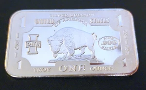 1 oz Silver Buffalo Bar .999 fine silver  SB01 - Picture 1 of 2