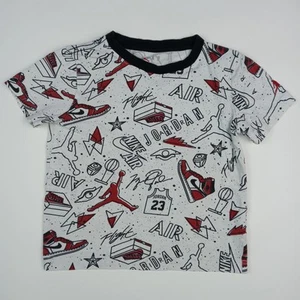 NIKE Air Jordan T-Shirt All Over Print Boys Size 6 Medium - Picture 1 of 7