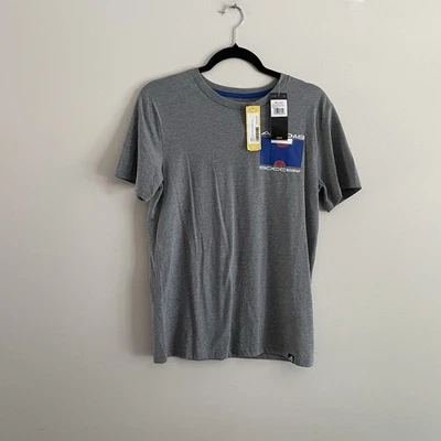 Adidas Soccer Boys L 14/16 Gray W/Blue Front/Back Graphic Short Sleeve Tee NWT - Image 1 of 4
