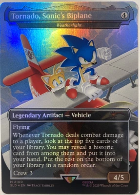 MTG Tornado, Sonic's Biplane - Weatherlight (Foil) Secret Lair x Sonic 2100 NM - Image 1 of 4