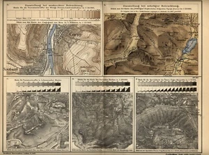 1897 Antica Mappa = TOPOGRAFIA modelli di sviluppi topografici = OLD MAP # - Picture 1 of 1