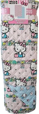 Hello Kitty Quilted Reversible Throw Blanket - Pastel Blue/Pink, 60"x90" - Image 1 of 4