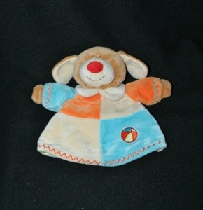 Peluche doudou marionnette chien LASCAR orange beige bleu ballon NEUF - Picture 1 of 1