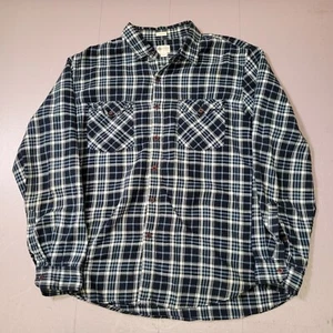 J. Camisa para hombre Crew de franela azul blanco con botones talla XL - Imagen 1 de 6