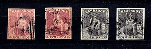 Barbados 1858 FU+ Imperf 6d & 1/- All SG Listed Shades SG11-SG12a Cat. £485 - Picture 1 of 2