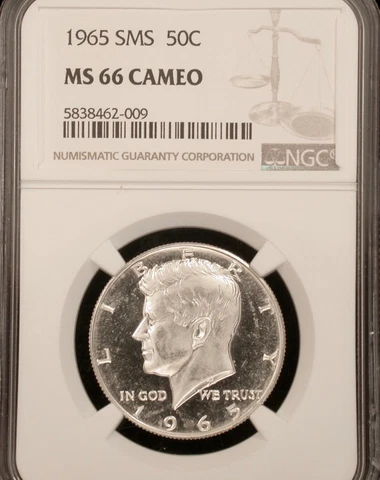 1965 50c SMS NGC MS66 CAMEO !!!!! EXTRA HEAVY 2-SIDED CAMEO !!!!! Cover