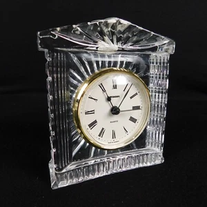 Cristal d Arques Lead Crystal Desk Clock 24% France Staiger Quartz 5" - Picture 1 of 15