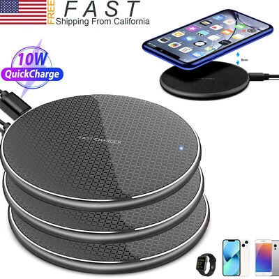 Wireless Schnell Ladegerät Ladepad Dock für Samsung für iPhone Android Handy - Bild 1 von 4