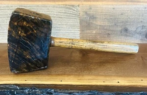 Altholz antiker Holzhammer mit geschwungenem Kopf rustikal Männerhöhle Dekor primitiv - Bild 1 von 24