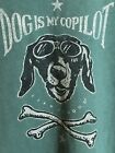 Life Is Good Shirt Mens Large Green DOG IS MY COPILOT Crew Neck T-Shirt