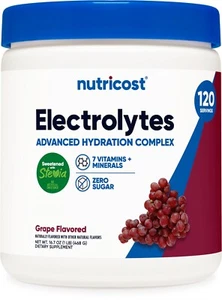 Nutricost Electrolyte Complex Drink Mix Powder (Grape) 120 Servings - Picture 1 of 5