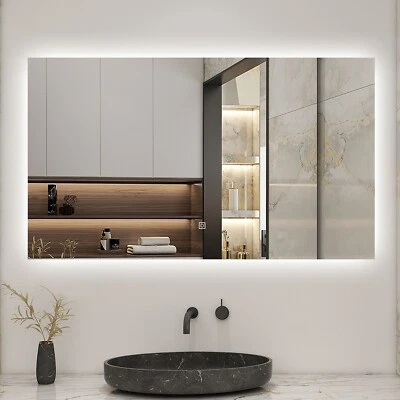 Specchio da bagno a LED con antiappannamento, oscuramento,  retroilluminato - Immagine 1 di 4